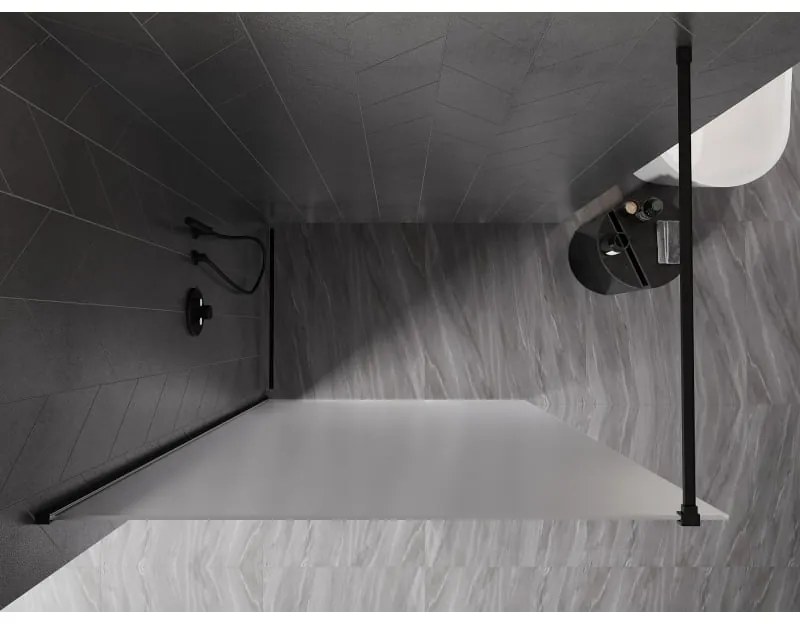 Mexen Kioto-X, sprchová zástena 120 x 200 cm, 10mm sklo námraza, čierny profil, 800-120-101-70-30-X