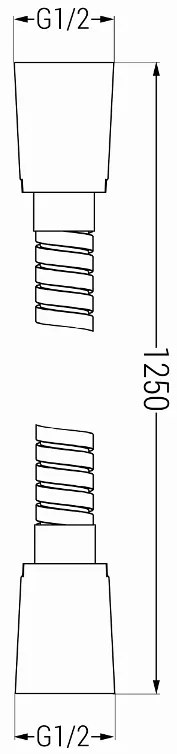Sprchová hadica MEXEN - opletená - 125 cm - čierna matná, 79435-70