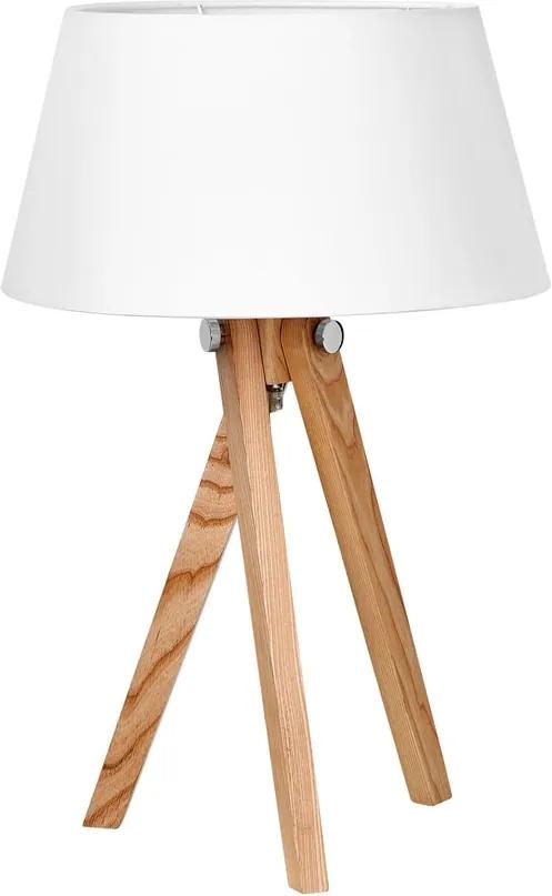 WOODPECKER Stolová lampa s dreveným podstavcom