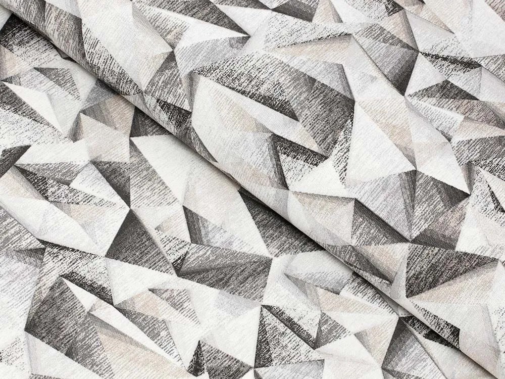 Biante Veľký dekoračný oválny obrus Porto PRT-008 Sivo-béžové kryštály 240x300 cm
