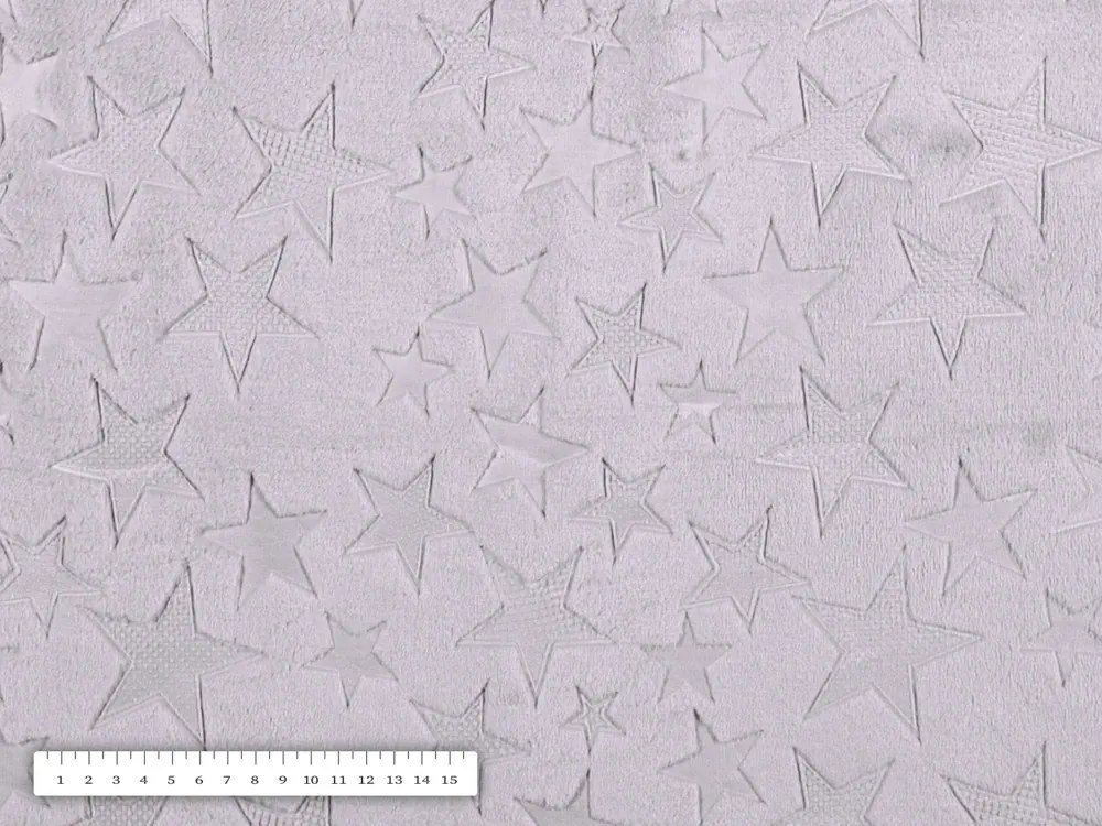 Biante Detská obojstranná deka Mikroplyš/Polar MIP-004 Hviezdičky - svetlo sivá 100x150 cm