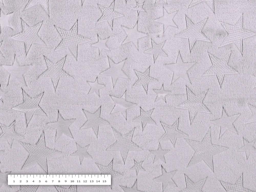 Biante Detská obojstranná deka Mikroplyš/Polar MIP-004 Hviezdičky - svetlo sivá 75x100 cm