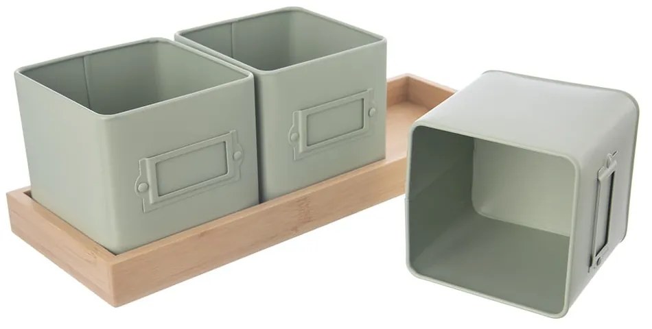 Kovové kvetináče na bylinky v súprave 3 ks Greenish – Orion