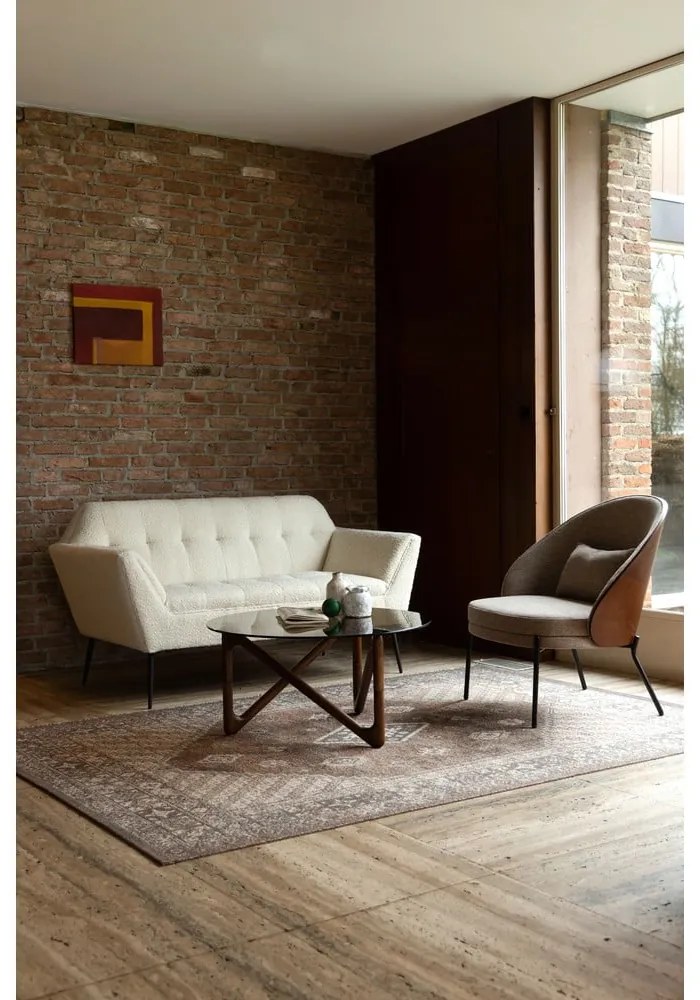 Krémová pohovka z textílie buklé 150 cm Kate – Dutchbone