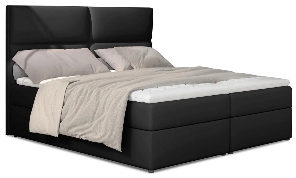 Kontinentálna posteľ 185 cm Alyce (čierna) (s matracmi). Vlastná spoľahlivá doprava až k Vám domov. 1027469