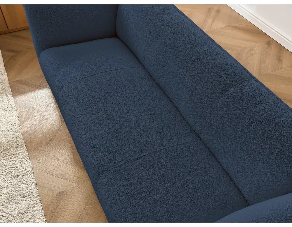 Tmavomodrá pohovka z textílie buklé 242 cm Giorgia – Bobochic Paris