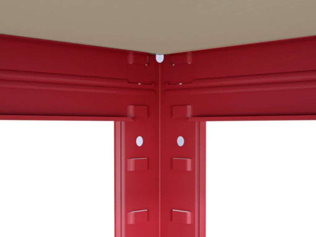 MEGA HIT: Regál 180x90x40 cm lakovaný 5-policový, nosnosť 875 kg - ČERVENÝ