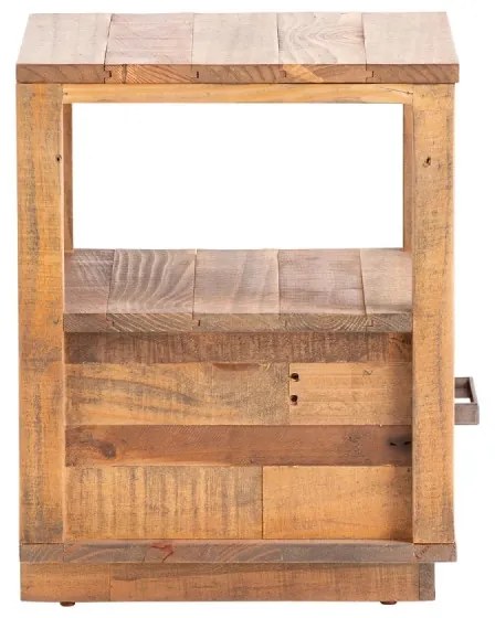 furniture-nabytek.cz - Masívny nočný stolík z borovice, lakovaný, prírodná farba – 40×40×50 cm