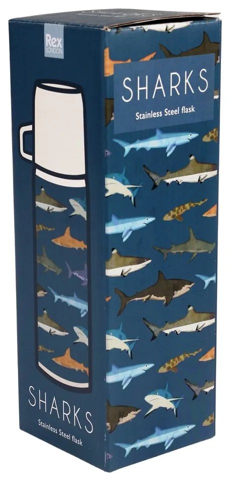 Modrá detská termoska 350 ml Sharks – Rex London