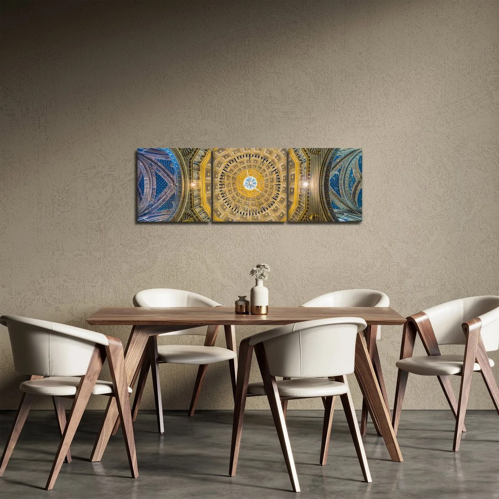Obraz stropu Sienského kostola (s hodinami) (90x30 cm)
