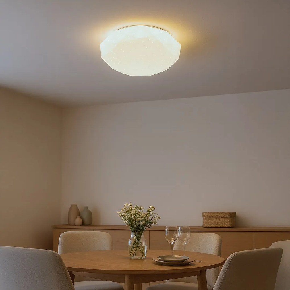 Stropné LED svietidlo Hex, 1x LED 72w, 3000-6000k, (fi 50 cm), w, s ovládačom