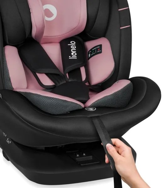 Lionelo - otočná autosedačka s bázou BASTIAAN i-Size 40-150 cm Pink Rose
