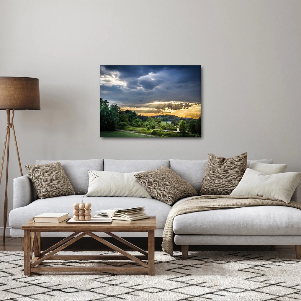 Obraz krajiny s lúčmi (70x50 cm)