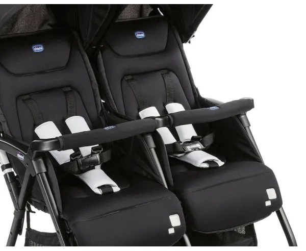 Chicco - Športový kočík pre dvojčatá OHLALA TWIN Black Night čierna