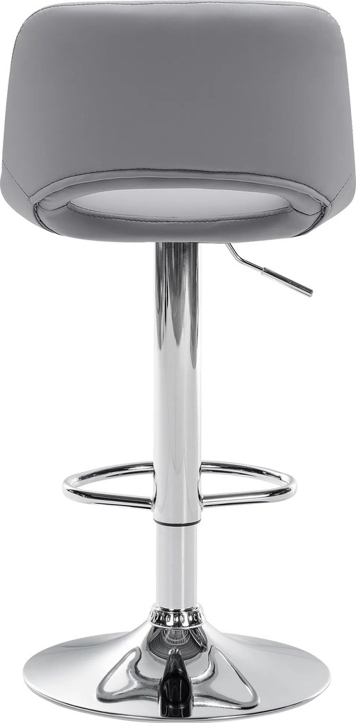 Barová stolička Camden - koženka, chróm rám - Sivá