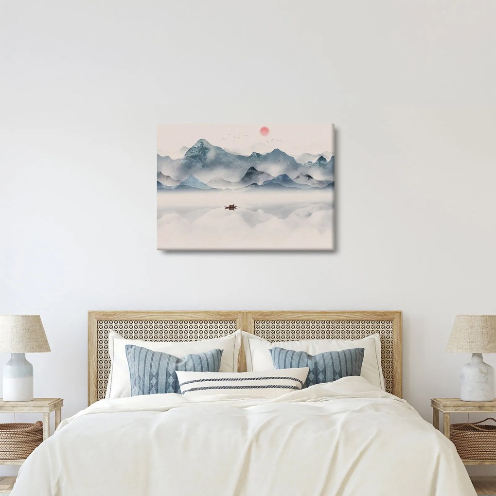 Obraz - Údolie modrých hôr (70x50 cm)