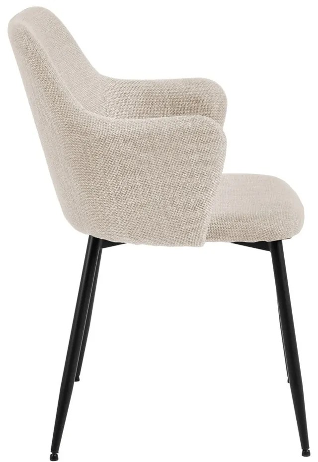 Krémovobiele čalúnené jedálenské kreslá v súprave 2 ks Ilsa – Actona