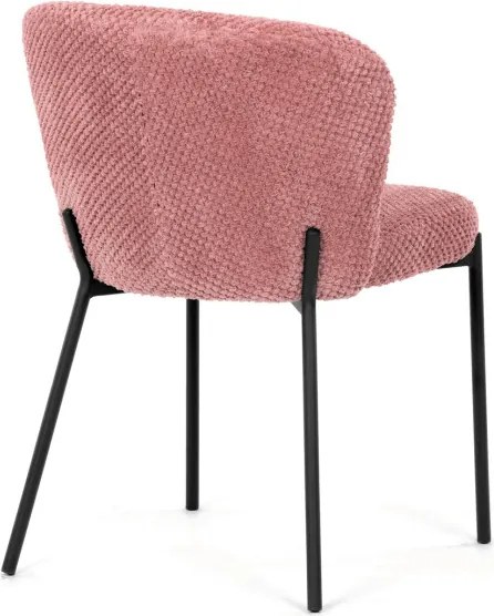Jedálenská stolička bouclé, ružová CT-W1077 PINK2