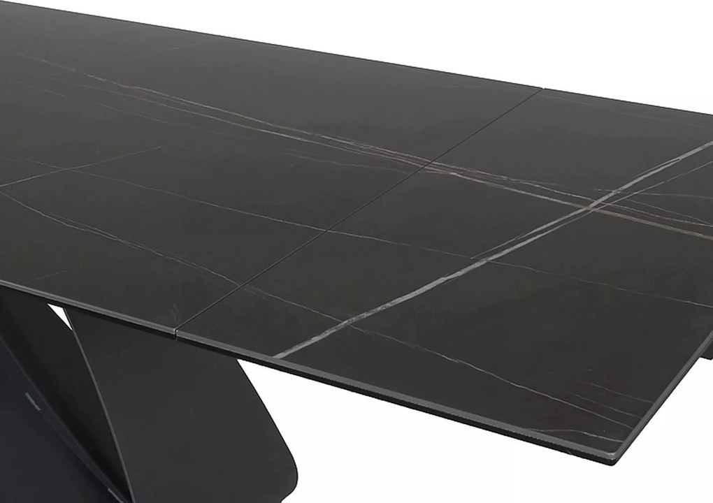 Jedálenský rozkladací stôl Diuna 160/240 cm keramika čierny mramor/čierny