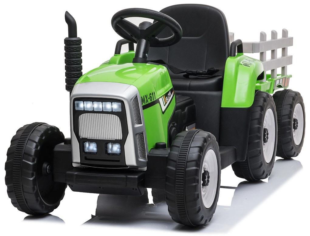 Elektrické autíčko Traktor s prívesom NV-X611 zelené