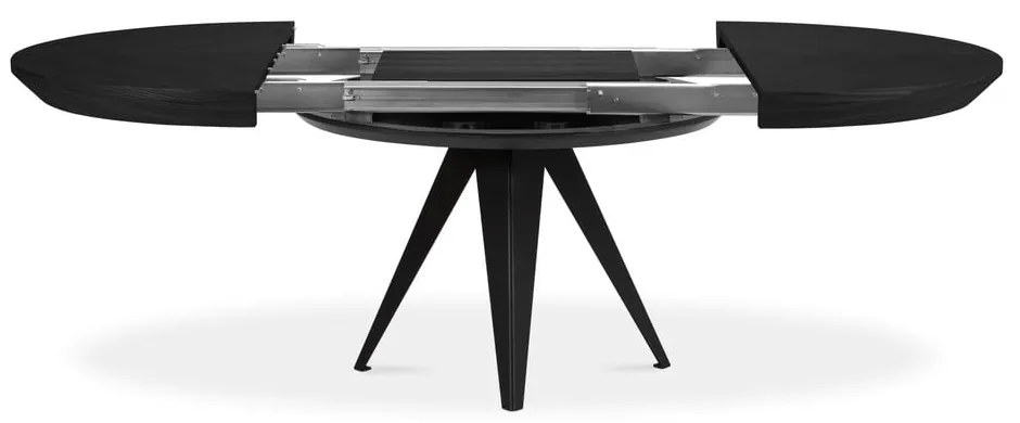 Okrúhly rozkladací jedálenský stôl s prídavnou doskou s čiernou doskou ø 120 cm Magnus – Windsor &amp; Co Sofas