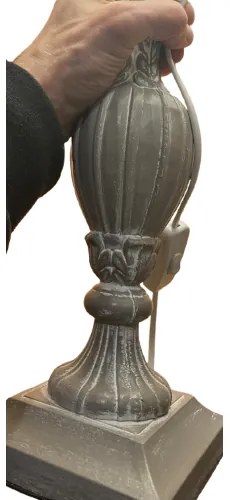 Stolná lampa Tiffany štýl WOOD ANTIQUE CREAM Ø32*56 1*E27