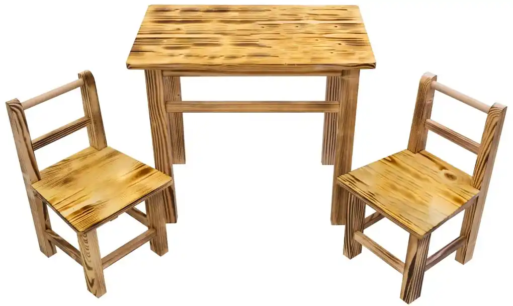 Bestent Detský drevený stolík + 2 stoličky | BIANO