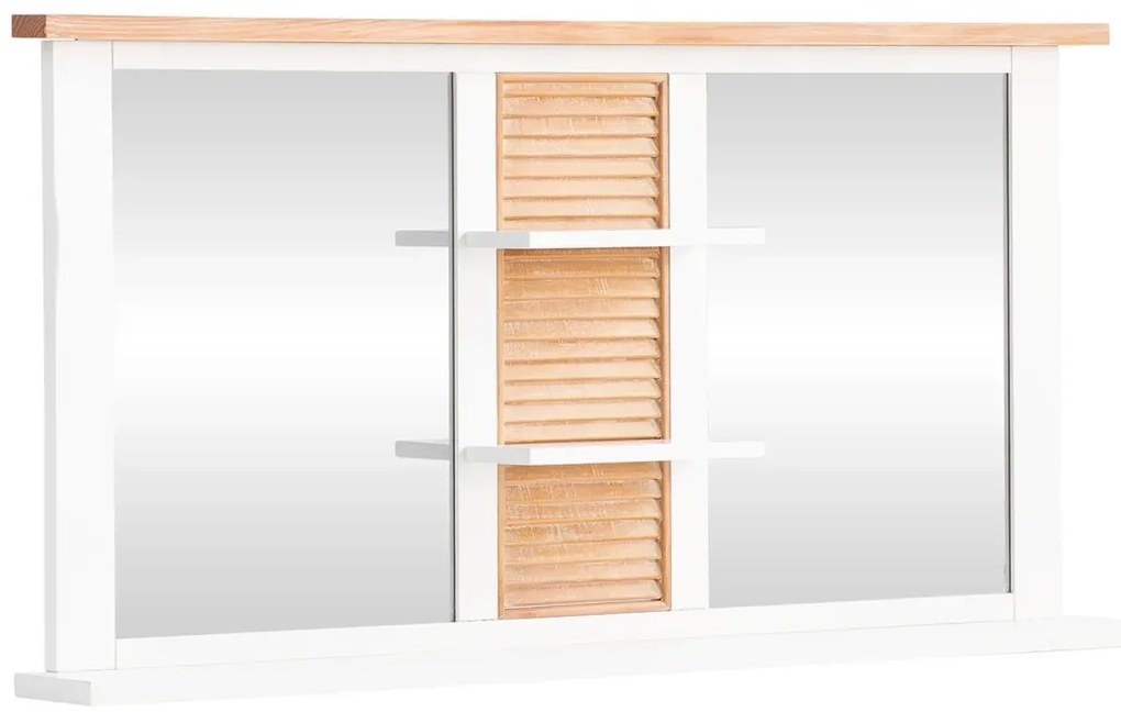 furniture-nabytek.cz - 2dílná koupelnová sada Capera, masivní borovice/MDF, lakovaná, bílá/hnědá