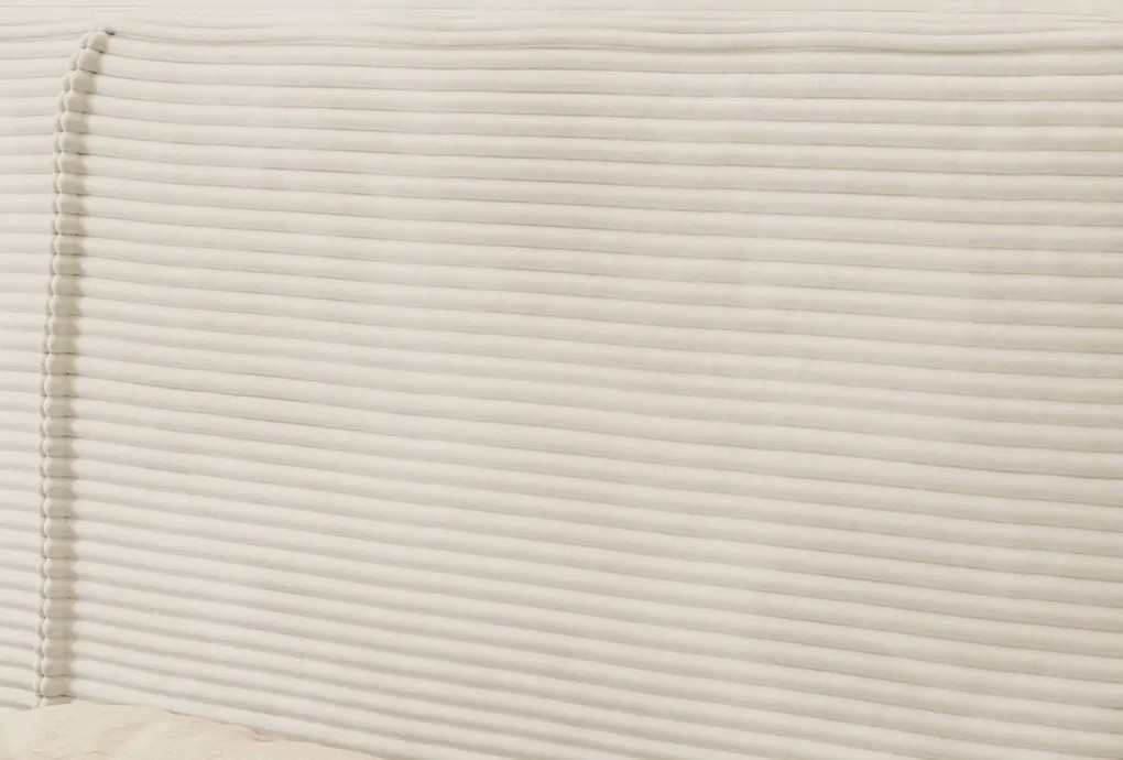 Posteľ Inez 180x200 cm, krémová štruktúrovaná látka