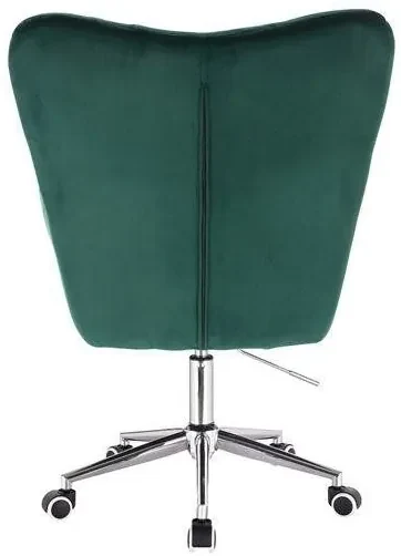 LuxuryForm DESIGN Kreslo AURORA VELUR na strieborné podstave s kolieskami - zelené