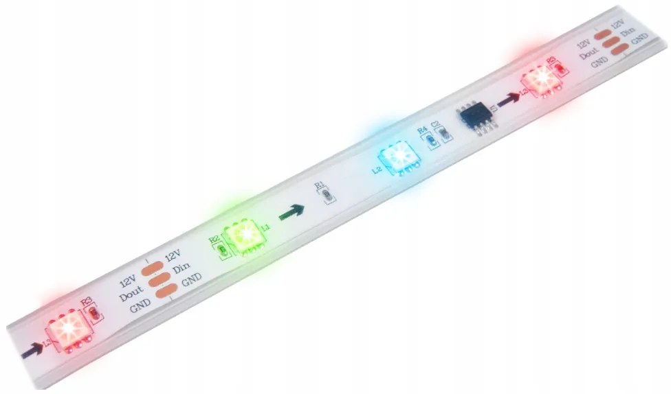 BERGE LED pásik RGB digitálny - IP67 - 5m - dúhový efekt