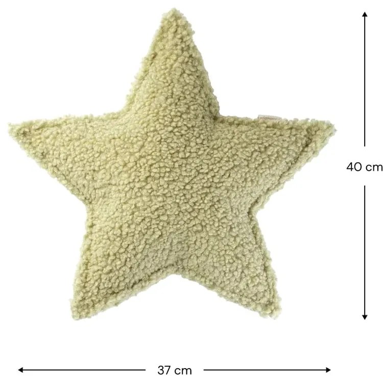 Zelený detský pohovkový vankúš z textílie buklé Star – Wigiwama