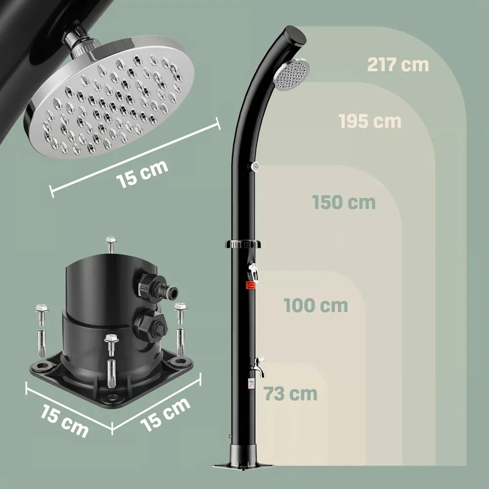 Solárna sprcha BOW, 20l, čierna Monzana
