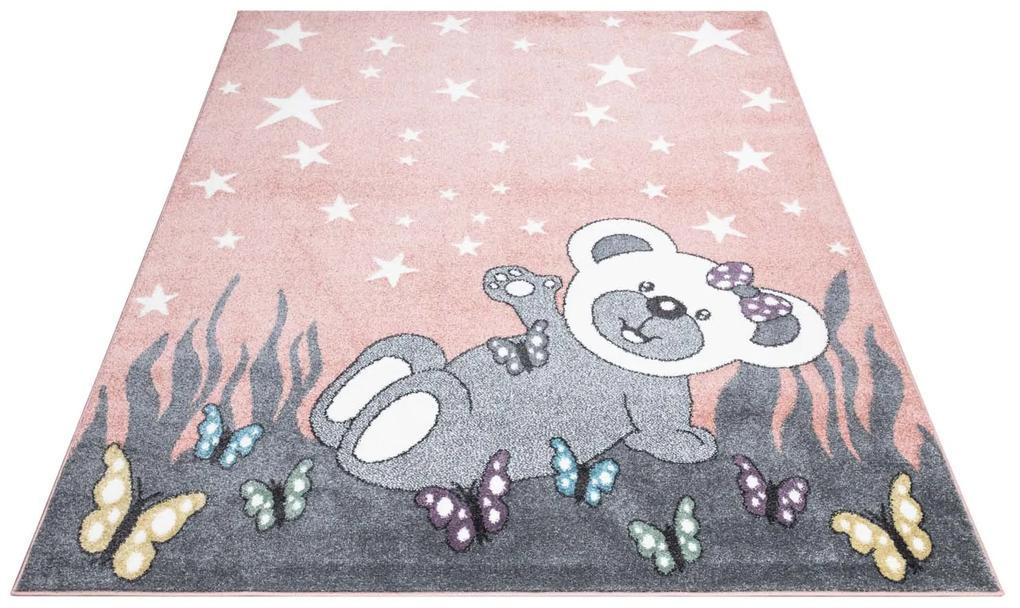 Dekorstudio Ružový detský koberec ANIME - medvedík 916 Rozmer koberca: 140x200cm