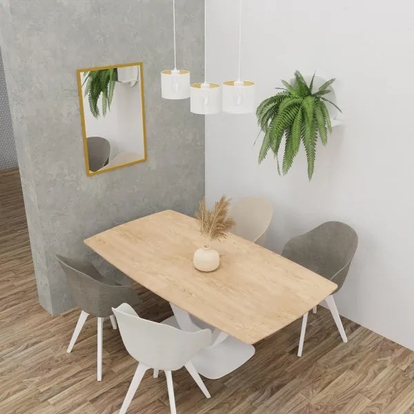 Luster na lanku LOFT SHADE 3xE27/60W/230V biela/zlatá