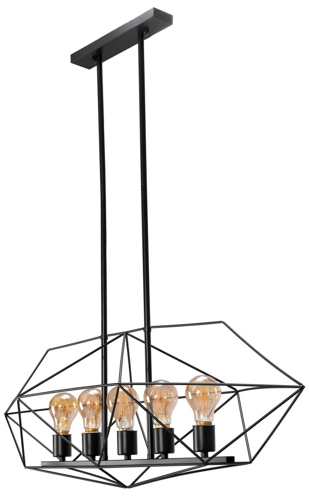 Toolight Toolight, stropné svietidlo 5xE27 APP1037-5CP, čierna, OSW-05561