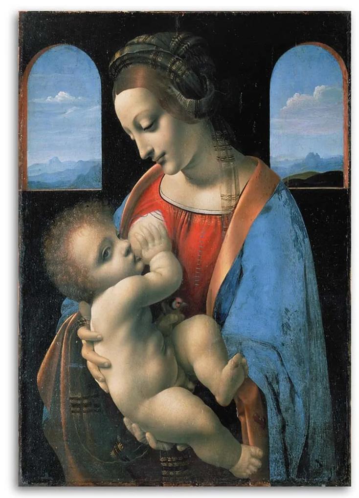 Obraz na plátně, REPRODUKCE Madonna Litta - Da Vinci - 80x120 cm