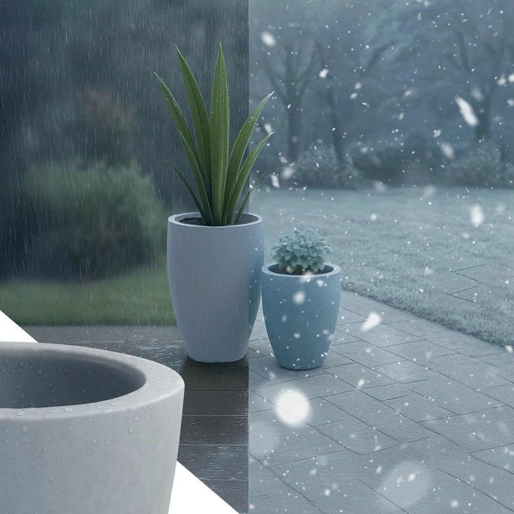 Sada 2 ks kvetináčov 2 round - sivá