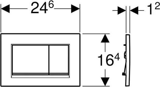 Geberit 115.883.16.1 - Splachovacie tlačidlo Sigma30 24,6x16,4 cm matná čierna