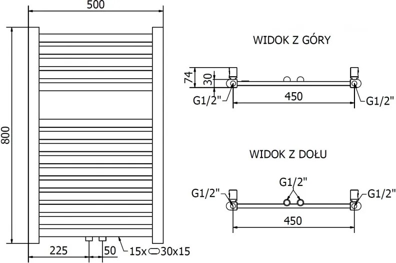 Mexen Hades, elektrické vykurovacie teleso 800 x 500 mm, 300 W, zlatá lesklá, W104-0800-500-2300-50