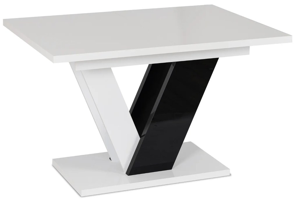 JAKS Jedálenský stôl Clark 120 cm čierno biely gloss glamour