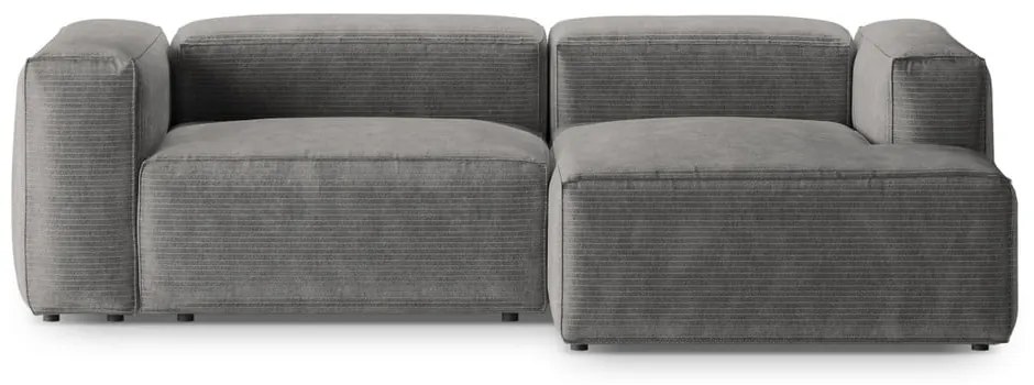 Svetlosivá menčestrová rohová pohovka (pravý roh/s leňoškou) Bergamo – Cosmopolitan Design