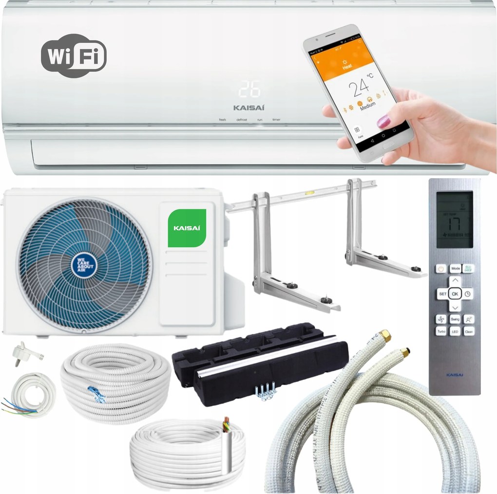 Nástenný klimatizátor Kaisai Eco 3,5 kW Wifi 2025 sada Samostatná Montáž