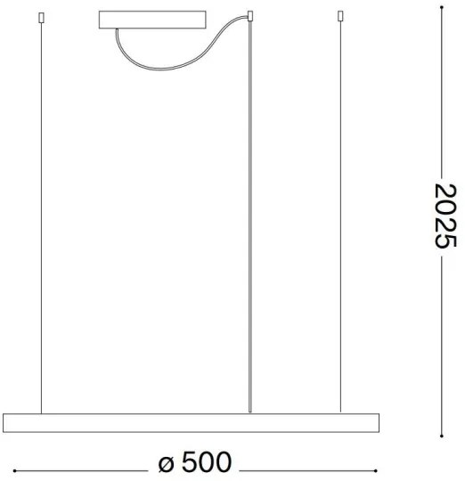 Ideal Lux - LED luster na lankách ORACLE SLIM LED/29W/230V 3000K, priemer 50 cm, biela