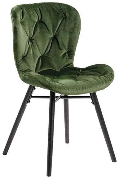 Batilda prešívaná jedálenská stolička zelená