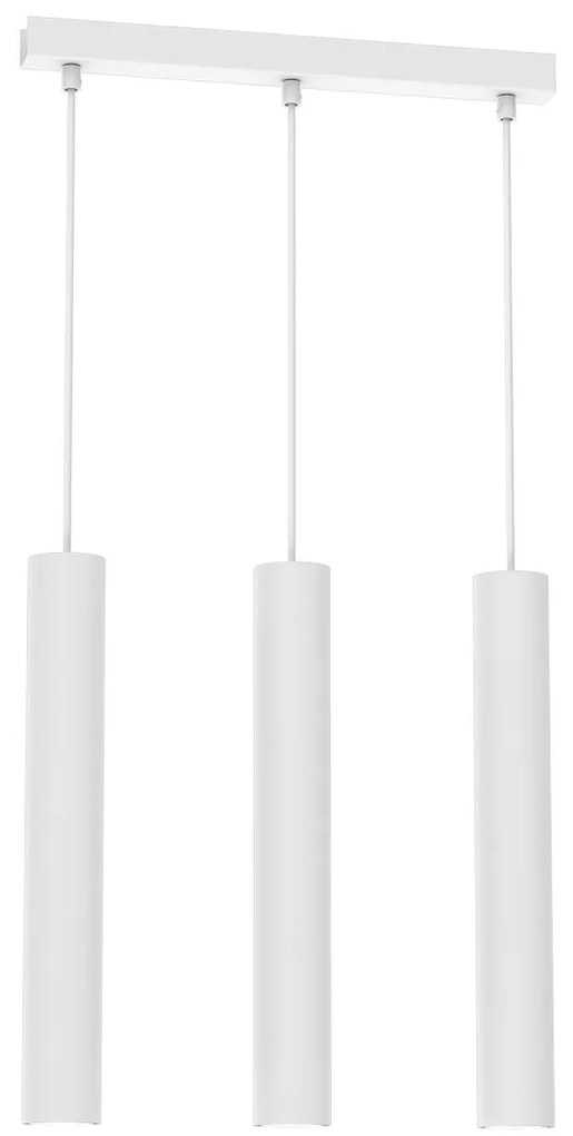 Závesné svietidlo Hudson, 3x biele kovové tienidlo, w