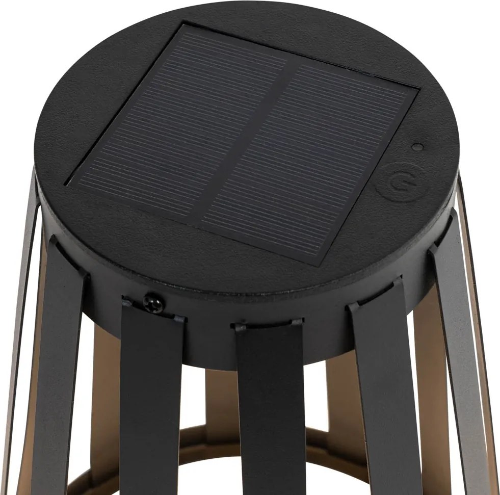 Vonkajšia stolová lampa čierna vrátane LED 3-stupňového stmievača solárna a nabíjateľná - Penny