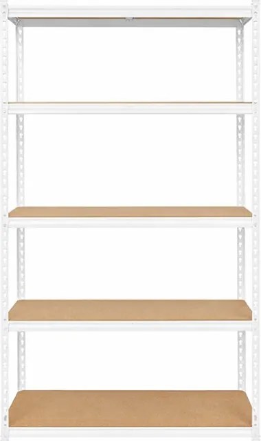 Akcia 3x Regál 183x90x40 cm lakovaný 5-policový, nosnosť 100 kg, RIVET - biely