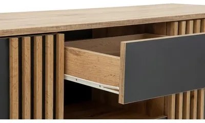 Komoda do obývačky, s lamelami, MALAGA