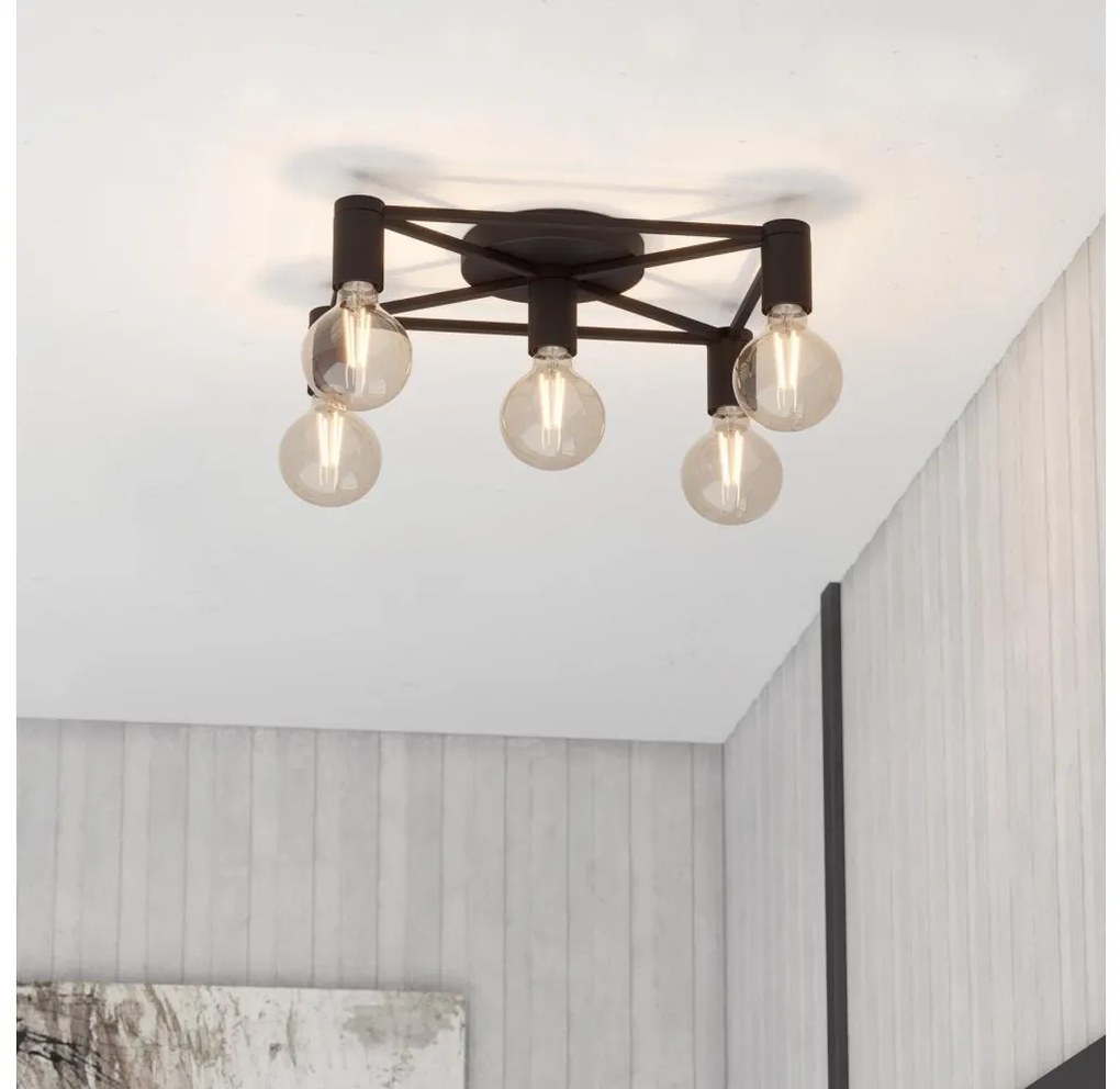 Eglo 43721 - Stropné svietidlo SPEKE 5xE27/40W/230V čierna